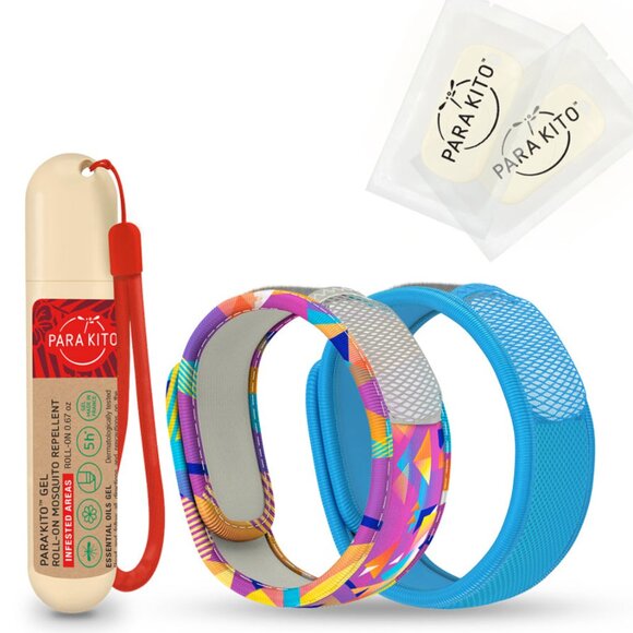 Parakito - 2 Mosquito Repellant Wristbands & 1 Roll-On Repellant (Vibe/Blue) - Picture 2 of 3